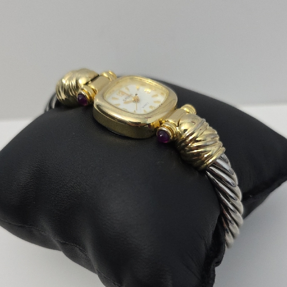 Gruen Gold and Silver Vintage Dress Watch with Two-Tone Band And Ref Crystal Acc - Picture 3 of 5